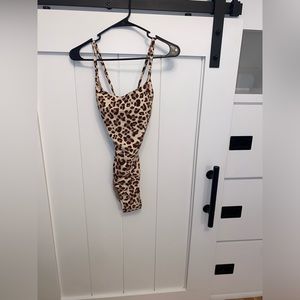 Women’s Leopard Print One Piece Swimsuit - Size M